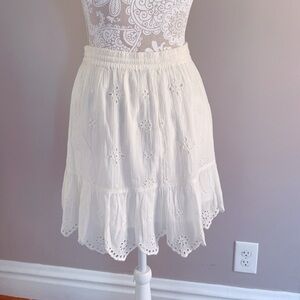 Aerie White Eyelet Mini Skirt – New with tags - Tiered Boho Style